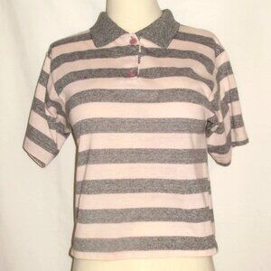 RHUMBA pink & gray, short-sleeve, 3-button, collared polo shirt Size PS
